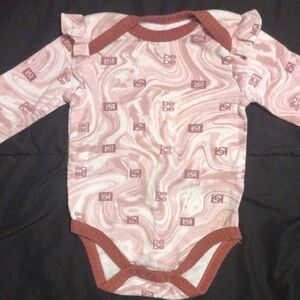 Bebe Pink and Brown Long Sleeve Bodysuit​​